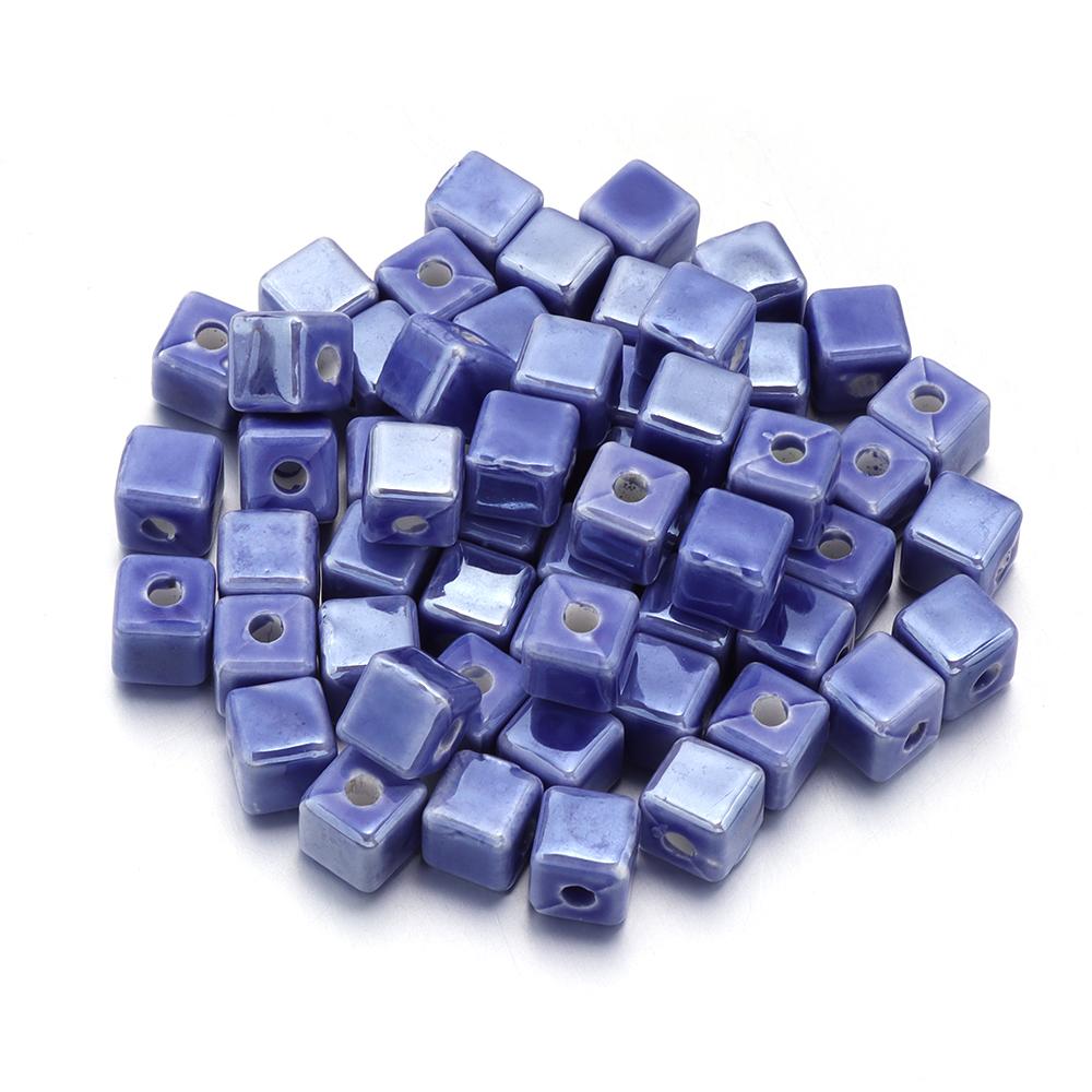 10pcs/lot Square Beads Ceramic Beads Colorful Cube Loose Beads Spacer Beads For Jewelry Making DIY Necklace Bracelet Accessories