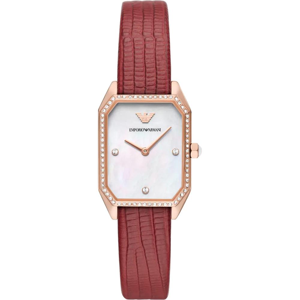 

Emporio Armani Gioia Mother of pearl Red Leather Women s Quartz Watch AR11467 мать жемчужного