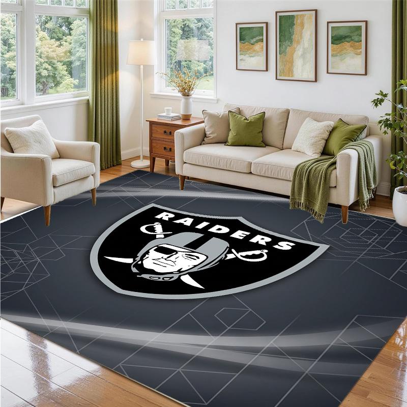 Las Vegas Raiders Design Crystal Velvet Rug Soft Decorative Mat for Bedroom Entrance