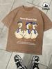Three Lively Ducklings Design Washed Men T Shirts Summer Soft Tee ONeck Cotton Short Sleeve Unisex Fashion Loose Clothing