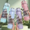 1 Stück Rom Kolosseum Vintage Architektur Druck 750ml Tragbare Sportwasserflasche Auslaufsicher Reise Fitnessstudio Trinkbecher