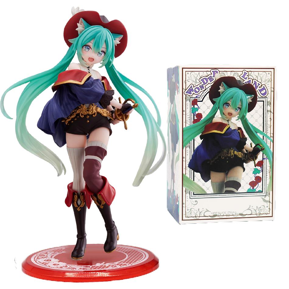 New Hatsune Miku Anime Figure Toys Puss in Boots Kawaii Cartoon Wonderland Thumbelina Action Figurine Model Dolls Birthday Gifts