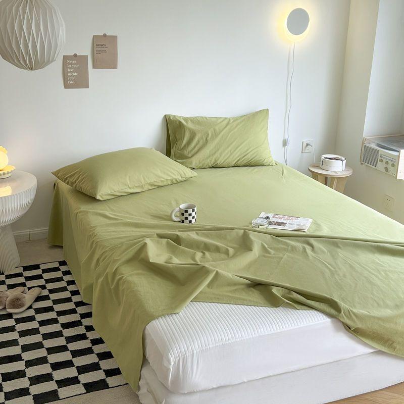 Ins Solid Color Minimalist Anti-pilling Bed Sheet For Single Double Student Dormitory Bed 120*230