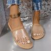 Large Size Fishing Net Socks Slippers Women's 2025 Summer New European and American Rhinestone Flat Sandals Shoes
