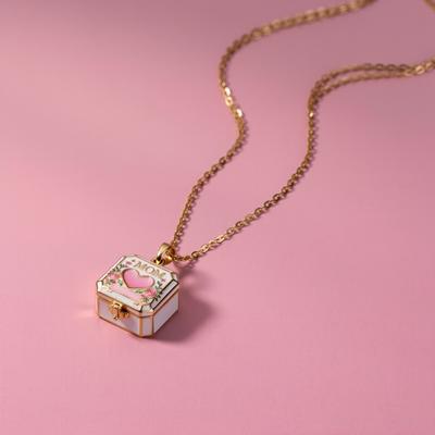 Mutter Quadrat Öffnbar Anhänger Halskette Modisch Vielseitig Schlüsselbein Kette Neujahrsgeschenk 18K
