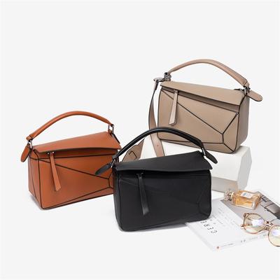 Simple Portable Pu Geometric Bag Crossbody Women'S Bag Versatile, Lightweight And Large-Capacity Doctor Bag