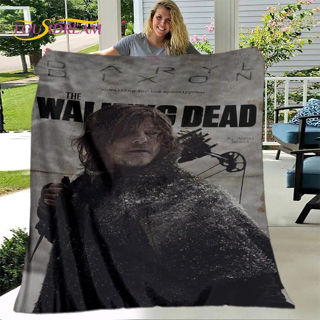 The Walking Dead Korku Yumuşak Peluş Battaniye, Flanel Battaniye Atmak Battaniye Oturma Odası Yatak Odası Yatak Kanepe Piknik Örtüsü Bettdecke