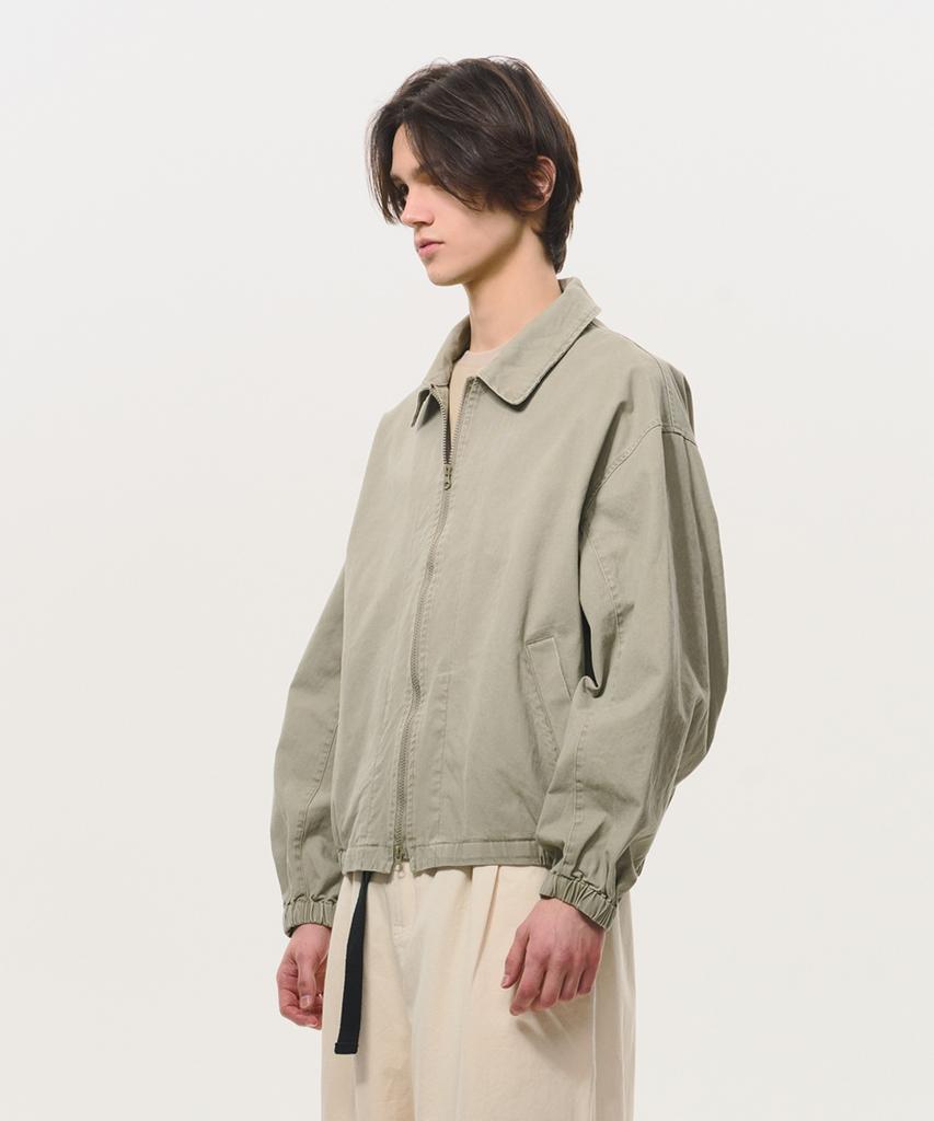 Black Moment Signature Washed Cotton Oversized Blouson [Gray]
