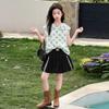 Girls' Floral Cool-Touch Sleeveless Top & Bloom Shorts - New 2026 Korean Style Summer Set