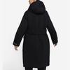 Nike Casual Logo Solid Color Long Hooded Jacket Cotton Coat Winter Women jackets Black DD4659-010
