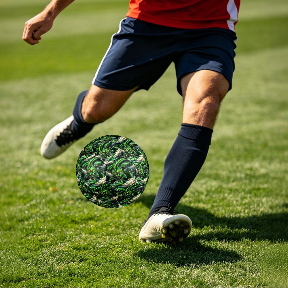 1pc Green Dragon Sky Theme Soccer Ball Football, Size 5, Lightweight PVC, Outdoor Training Soccer Ball,Gift C6546