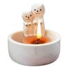Cartoon Couple Cats Tealight Stand Ceramics Cats Holder Candlestick