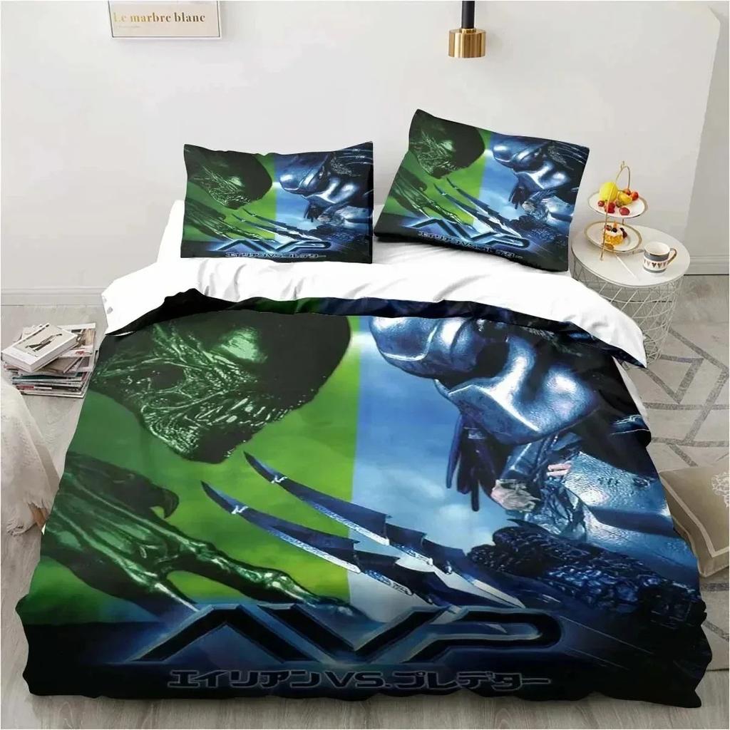 Alien Vs. Predator Predator Movie Bedding Set Single Double Queen King Size Duvet Cover Adult Boys Bedroom Bedspread Luxury Gift