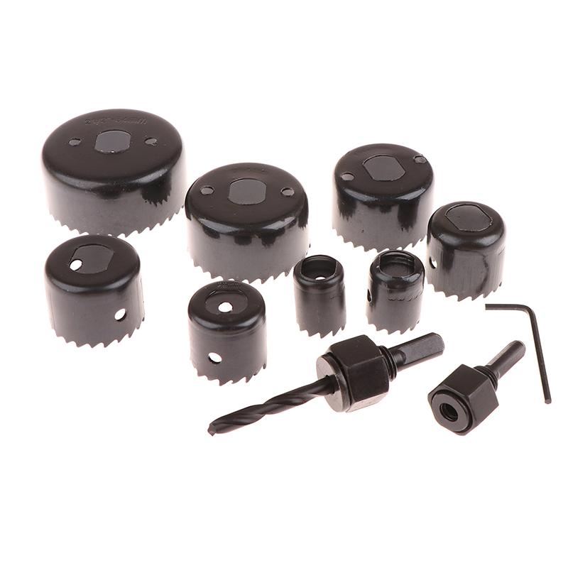 

11 шт. черная дырокол пила для дерева гипсокартон открывалка для отверстий 19-64 мм потолочный дырокол набор инструментов пластиковая коробка