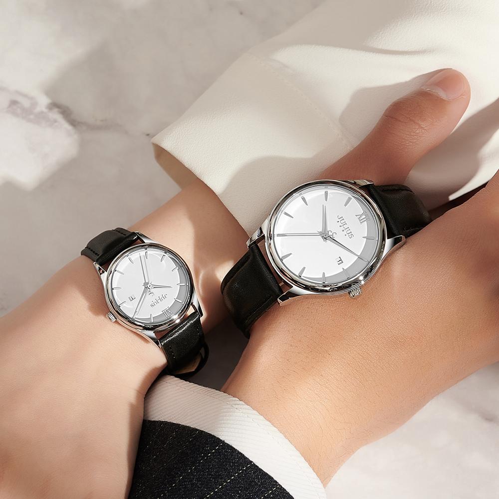 Jyullieoseu Ja-1309Ml Classic Soft Couple Round Wristwatch