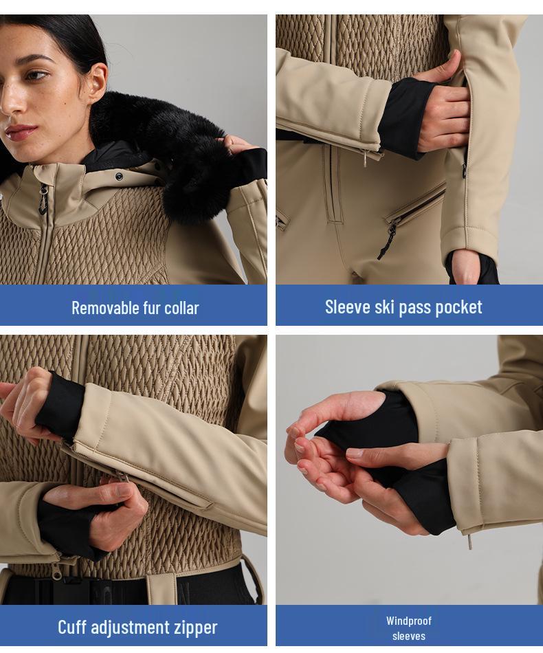 Women's High-End Winter Ski Suit: Windproof, Waterproof, Warm, One-Piece for Double-Board Skiing