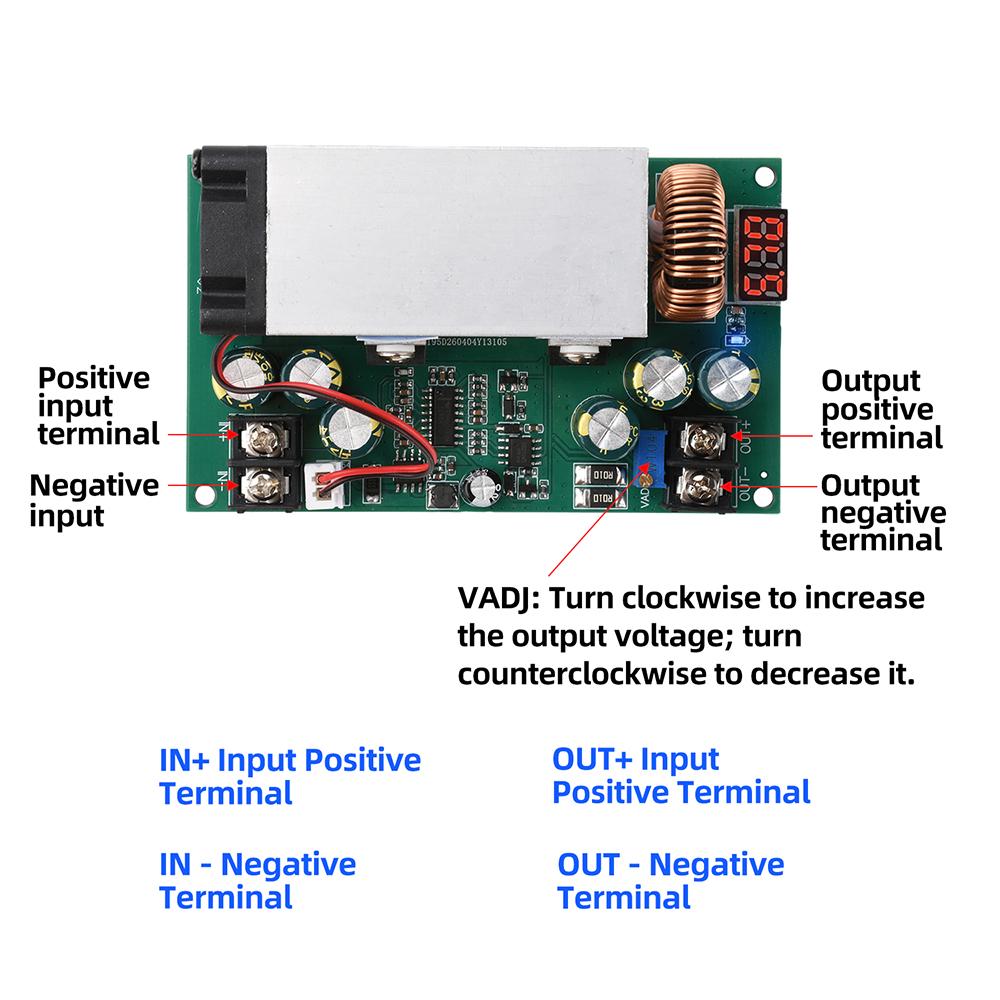 DC-DC Buck Converter 12V-75V To 5V-50V Adjustable Step-Down Power Module 600W 25A with Voltage Display Industrial High Power