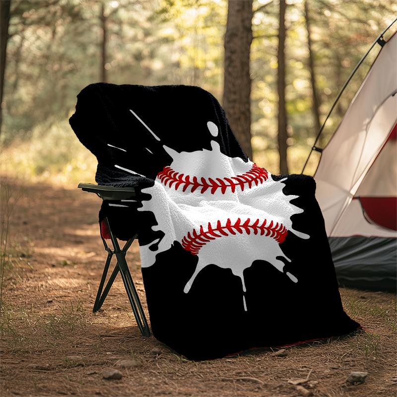 Baseball Theme Printed Blanket - Perfect for Couch, Bed, Travel & Outdoor Use | Machine Washable, Cozy & Durable.