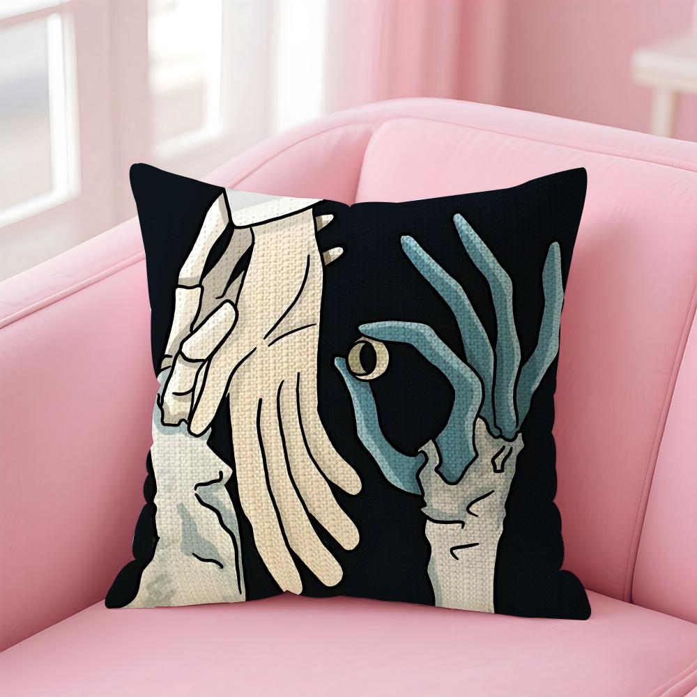 Cartoon CCorpse Bride Cushion Cover Natural Linen Pillow Case DoubleSided Print Decorative Sofa Pillowcase Home Decor Gift