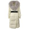 OFTBUY Winter Jacket Women Long Natural Real Raccoon Fox Fur Collar White Duck Down Coat Belt Thick Warm Casual Outerwear