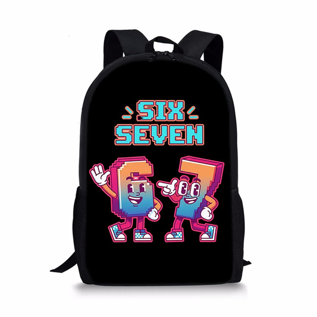 Beliebte jugendliche 67 sechs sieben Schüler Schultaschen Notizbuch Rucksäcke 3D-gedruckte Oxford Wasserdichte Jungen/Mädchen Reise-Taschen
