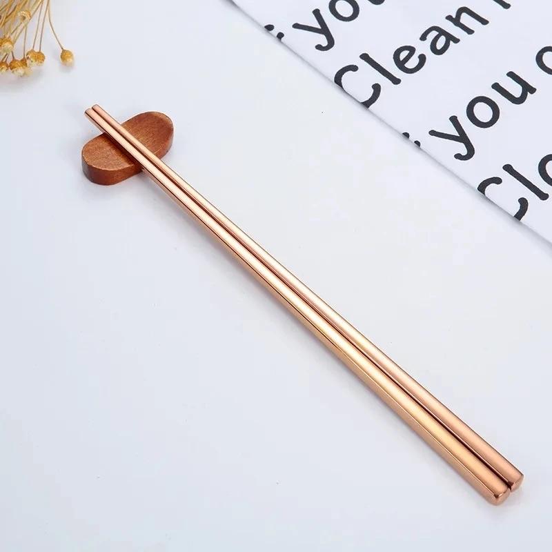 1 Paar Edelstahl Essstäbchen Wiederverwendbar Tragbar Essstäbchen Koreanische Metall Essstäbchen Küchenzubehör Spülmaschinenfest