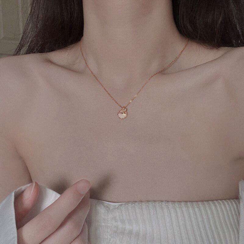 925 Sterling Silver Crystal Tassel Whale Round Bead Pendent Necklace For Women Girls Jewelry Choker Collar