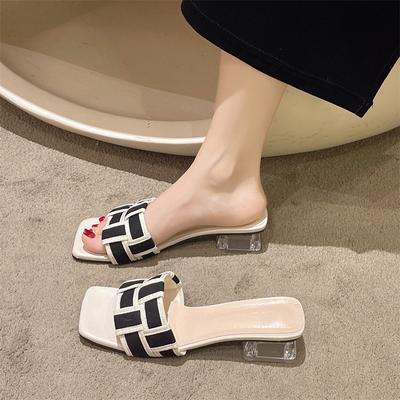 Half-slipper New Style Women's Shoes with Thick Heels and Cool Slippers