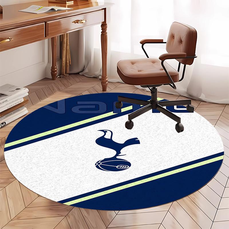 Custom Name Tottenham Hotspur Printed Round Rug Carpet Chair Rug Area Rug Entryway Doormats,for Office Chair Living Room Bedroom Kitchen Room.