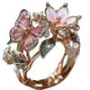 Trendy Colorful Drip Oil Butterfly Flower Ring - Fashionable Boutique Opening Design