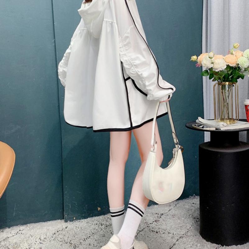 Sunscreen Women's Summer Thin Outdoor Breathable All Match Loose Large Size Hooded Lightweight Jacket