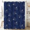 Elegant Blue Ginkgo Shower Curtain Pattern Bath Decor Waterproof Liner For Bathroom Accessories Home Decoration Modern Style