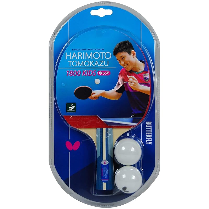 

Butterfly for children table tennis racket Tomokazu Harimoto 1800 kids shake hand 5 plywood [Rubber tensioned] 16960