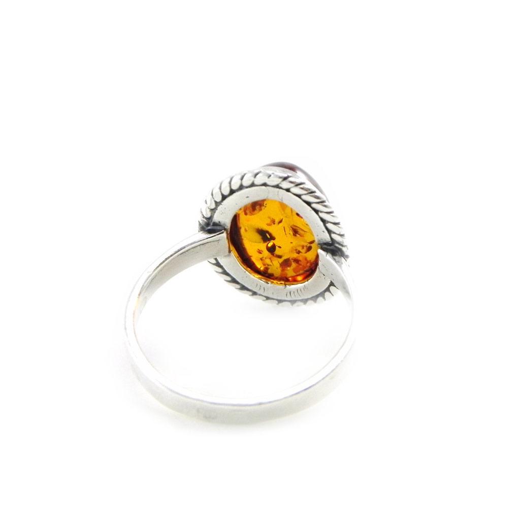 Amber 'Inspiration' Silver Ring