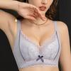 Wire-free Small Chest Gathered Hollow Lace Underwear Women's Side Breast Anti-sagging Adjustment Non-slip Massage Cup Bra