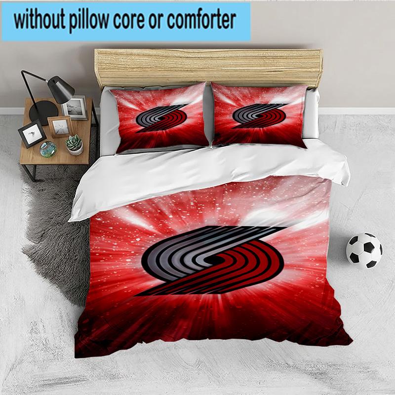 Portland Blazers Artwork Bedding Set 3pcs, High Quality Bedding Set Including 1pc Duvet Cover And 2pcs Pillowcases for Bedroom, Dormitory Gift