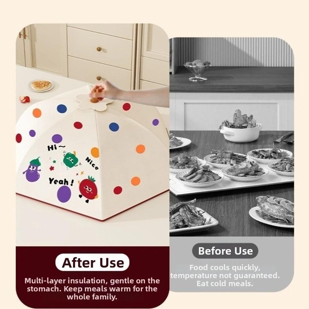 Aluminum Foil Vegetable Cover Umbrella Style Dust Cover Cartoon Insulation Cover for Dining Table