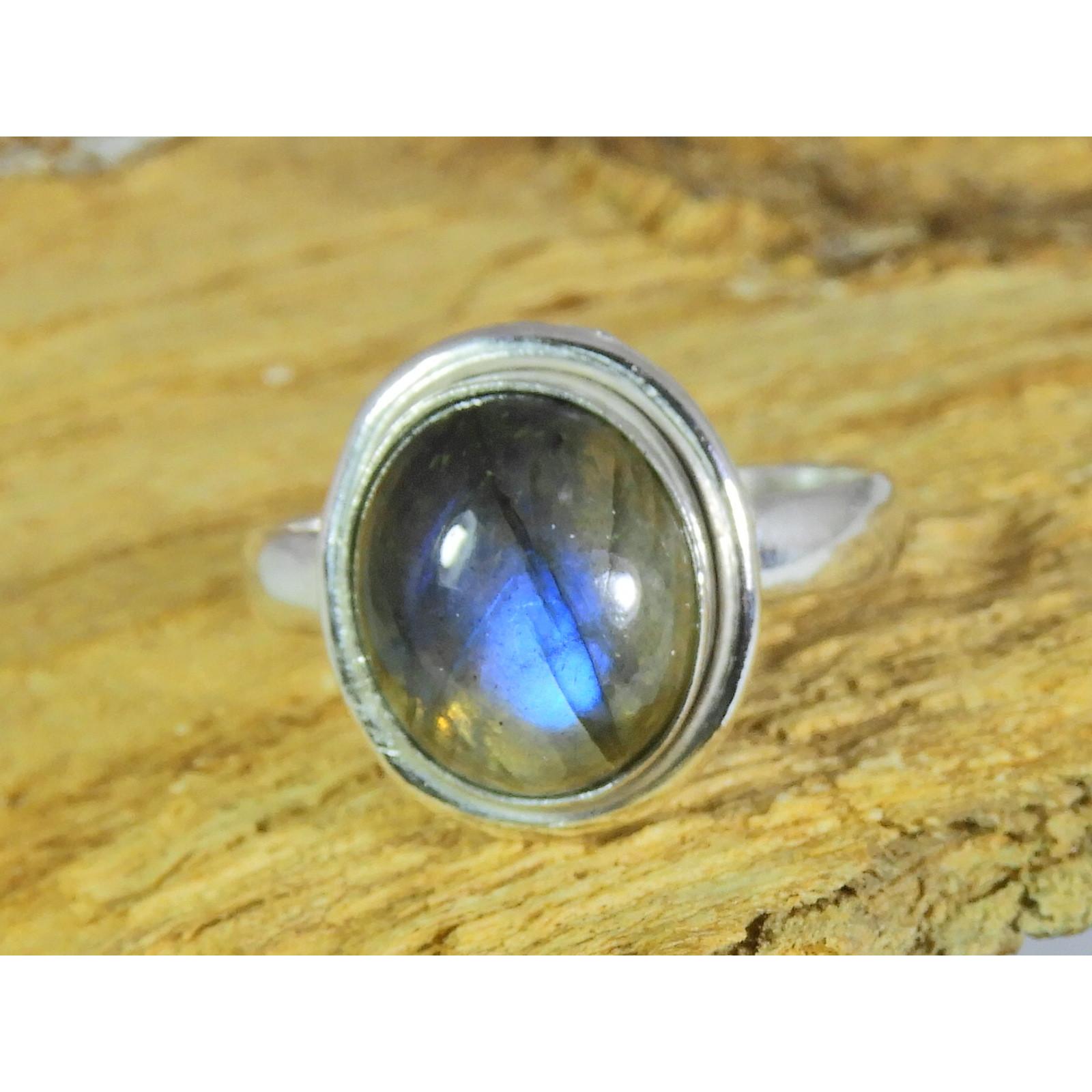 

Natural Blue Labradorite Gemstone 925 Solid Sterling Silver Ring Size US-7 PG-29