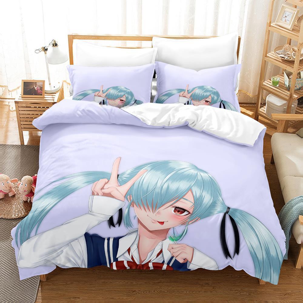 Yamada-kun och de sju häxorna Sängkläder Tecknad Anime tredelat set Vuxen Barn Sovrum Påslakanset 3D Kawaii Flickor