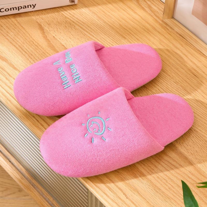 Home silent slippers women's autumn and winter indoor non-slip silent floor couple simple warm cotton slippers men
