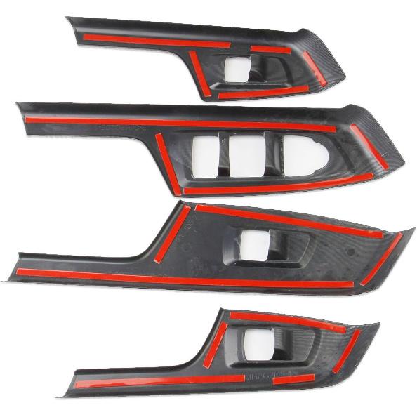 Carbon Fiber Style Interior Window Lift Switch Panel Cover Trims Accessoriess for 2024-2025 Honda Prologue