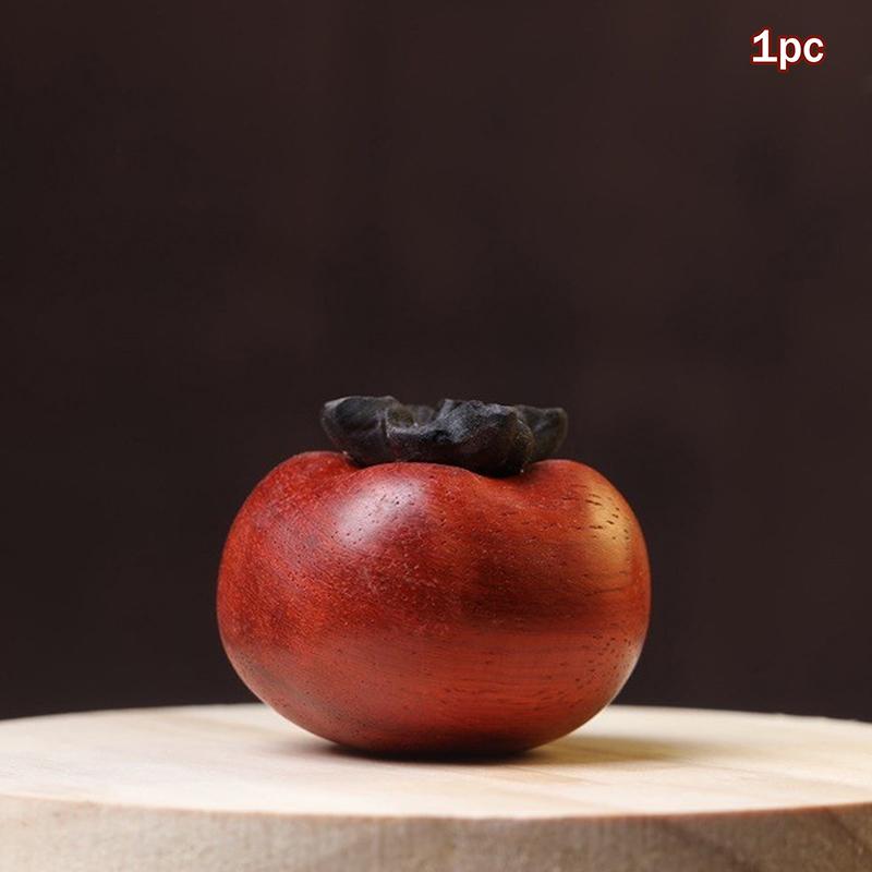 

Wooden Persimmon Figurine - 3.5cm Hand Carved Everything Goes Well Lucky Charm for Home Decor