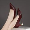  zapatos de mujer women fashion sweet wine red spring slip on stiletto heels for sexy party lady casual work pump ab340