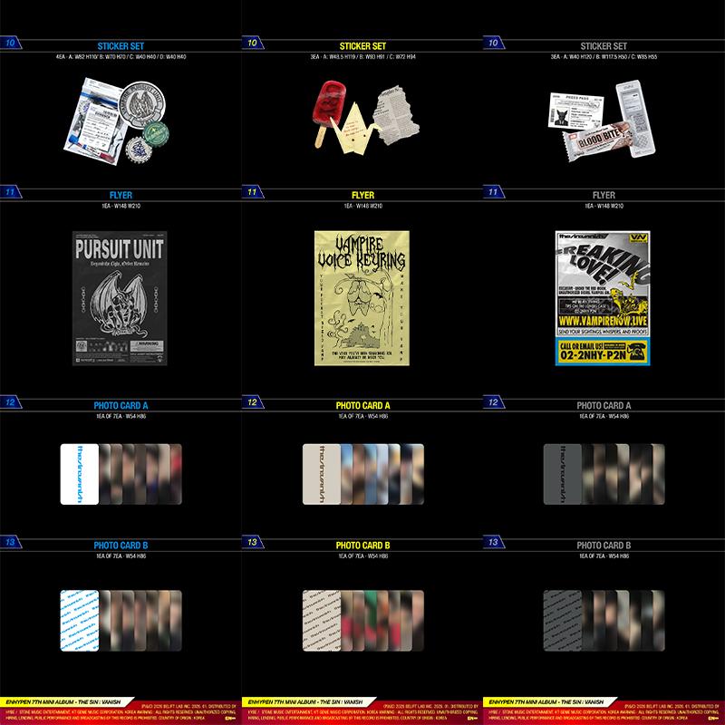 [Vorbestellung] ENHYPEN - Mini 7. Album [THE SIN : VANISH] (Online-Vorteil)