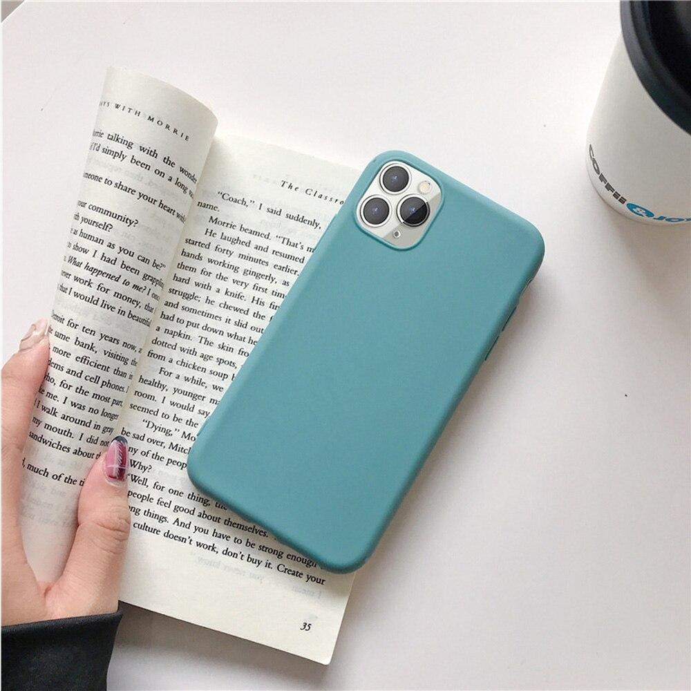 Soft Silicon Phone Case For iPhone 13 12 11 Pro Max SE 2020 X XR XS 6 6s 7 8 Plus 11 Candy Color Back Protector Cover Case