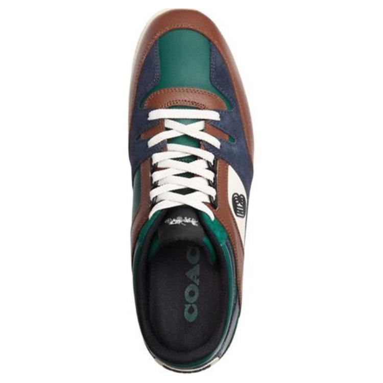 Coach Round Toe Lace-Up Mid-Top Sneakers Men Sneakers Blue CN325-WBH