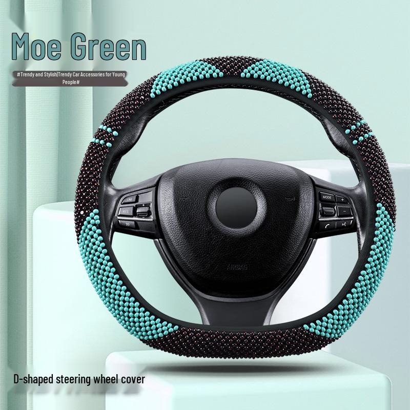 

HD Кошачьи ушки Деревянные бусины Чехол на руль автомобиля - Спортивный, Милый мультяшный дизайн для всех сезонов 36cm Universal Small