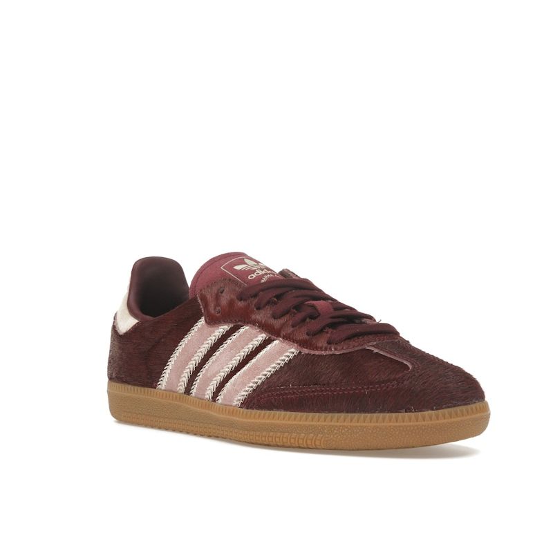 adidas Samba OG Pony Hair Pack - Maroon Women Sneakers Red Sand-Strata Warm-Clay JP5330