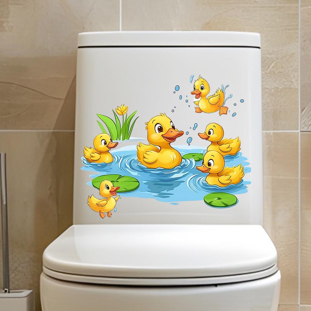 One Duck Toilet Sticker, a Plastic Bathroom Accessory Featuring a Playful Duck Design Suitable for Everyone