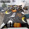 Comforter Happy Halloween Pumpki Hat Bedding Set Skull Cartoon Beds Set Purple Blue Halloween Home Textiles Microfiber